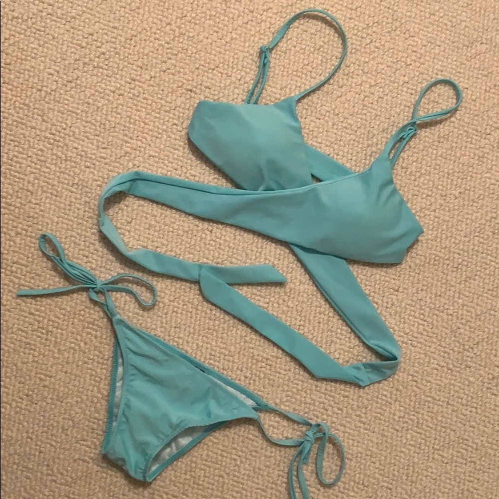 Teal Warp Bikini
